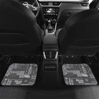 Samoa Siapo Tribal Pattern Car Mats Light Gray Polynesian Plumeria Tapa Motif