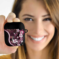 Samoa Siapo Tribal Pattern AirPods Case Violet Polynesian Plumeria Tapa Motif