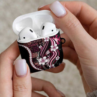 Samoa Siapo Tribal Pattern AirPods Case Violet Polynesian Plumeria Tapa Motif