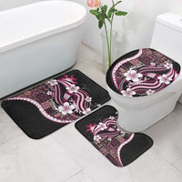 Samoa Siapo Tribal Pattern Bathroom Set Violet Polynesian Plumeria Tapa Motif