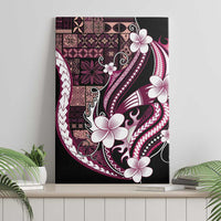 Samoa Siapo Tribal Pattern Canvas Wall Art Violet Polynesian Plumeria Tapa Motif