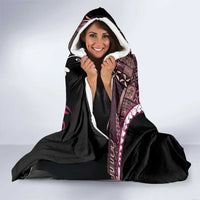 Samoa Siapo Tribal Pattern Hooded Blanket Violet Polynesian Plumeria Tapa Motif