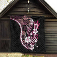Samoa Siapo Tribal Pattern Quilt Violet Polynesian Plumeria Tapa Motif
