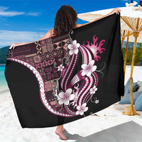 Samoa Siapo Tribal Pattern Sarong Violet Polynesian Plumeria Tapa Motif