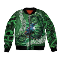 Tui Bird Koru Silver Fern Aotearoa Bomber Jacket