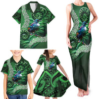 Tui Bird Koru Silver Fern Aotearoa Family Matching Tank Maxi Dress and Hawaiian Shirt LT9 - Polynesian Pride