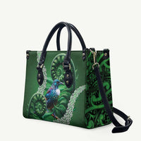 Tui Bird Koru Silver Fern Aotearoa Leather Bag