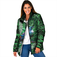 Tui Bird Koru Silver Fern Aotearoa Padded Jacket