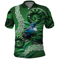Tui Bird Koru Silver Fern Aotearoa Polo Shirt