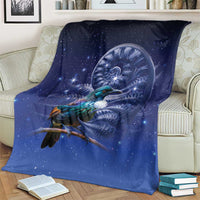 Tui Bird Matariki Galaxy Blanket Koru Silver Fern Aotearoa