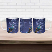 Tui Bird Matariki Galaxy Ceramic Mug Koru Silver Fern Aotearoa