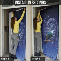 Tui Bird Matariki Galaxy Door Cover Koru Silver Fern Aotearoa LT9 - Polynesian Pride