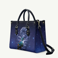Tui Bird Matariki Galaxy Leather Bag Koru Silver Fern Aotearoa