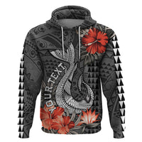 Custom Hawaii Fish Hook Hoodie Polynesian Vintage Vibes LT9 Pullover Hoodie Black - Polynesian Pride