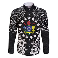 Cook Islands Ra o te Ui Ariki Est 1967 Family Matching Short Sleeve Bodycon Dress and Hawaiian Shirt LT9 Dad's Shirt - Long Sleeve Black - Polynesian Pride