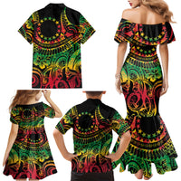 Cook Islands 15 Stars Family Matching Mermaid Dress and Hawaiian Shirt Kuki Airani Polynesian Tribal Wave Tattoo LT9 - Polynesian Pride