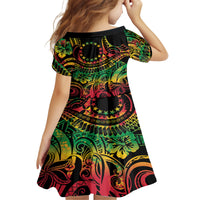 Cook Islands 15 Stars Family Matching Off Shoulder Maxi Dress and Hawaiian Shirt Kuki Airani Polynesian Tribal Wave Tattoo LT9 - Polynesian Pride