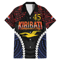 Kiribati 45th Anniversary Independence Day Family Matching Mermaid Dress and Hawaiian Shirt Since 1979 LT9 Dad's Shirt - Short Sleeve Black - Polynesian Pride