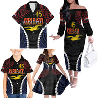 Kiribati 45th Anniversary Independence Day Family Matching Off The Shoulder Long Sleeve Dress and Hawaiian Shirt Since 1979 LT9 - Polynesian Pride