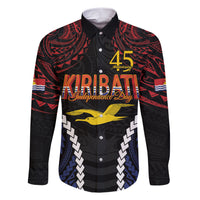Kiribati 45th Anniversary Independence Day Family Matching Short Sleeve Bodycon Dress and Hawaiian Shirt Since 1979 LT9 Dad's Shirt - Long Sleeve Black - Polynesian Pride