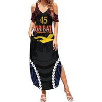 Kiribati 45th Anniversary Independence Day Family Matching Summer Maxi Dress and Hawaiian Shirt Since 1979