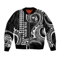 Custom King Kamehameha Day Hawaii Bomber Jacket Paradise of the Pacific Tribal Kakau - White LT9 Unisex White - Polynesian Pride