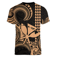 King Kamehameha Day Hawaii Women V Neck T Shirt Paradise of the Pacific Tribal Kakau with Kanaka Maoli - Nude LT9 - Polynesian Pride