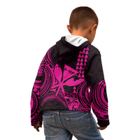 King Kamehameha Day Hawaii Kid Hoodie Paradise of the Pacific Tribal Kakau with Kanaka Maoli - Pink LT9 - Polynesian Pride