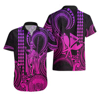 King Kamehameha Day Hawaii Hawaiian Shirt Paradise of the Pacific Tribal Kakau with Kanaka Maoli - Pink Gradient LT9 - Polynesian Pride