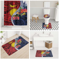 Flag of Kiribati Polynesian Pattern Bathroom Set Est 1979 With Tropical Flowers LT9 - Polynesian Pride
