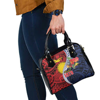 Flag of Kiribati Polynesian Pattern Shoulder Handbag Est 1979 With Tropical Flowers