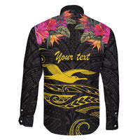 Kiribati Independence Day Personalised Family Matching Off The Shoulder Long Sleeve Dress and Hawaiian Shirt Gold Frigatebird with Polynesian Pattern LT9 - Polynesian Pride
