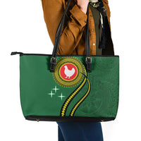 Manua Islands Polynesian Style Leather Tote Bag