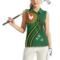 Manua Islands Polynesian Style Women Sleeveless Polo Shirt