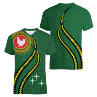 Manua Islands Polynesian Style Women V-Neck T-Shirt