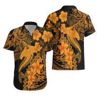 Aloha Hawaii Hawaiian Shirt Hammerhead Shark Tattoo Polynesian Summer - Gold LT9 - Polynesian Pride