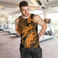 Aloha Hawaii Men Tank Top Hammerhead Shark Tattoo Polynesian Summer - Gold LT9 - Polynesian Pride