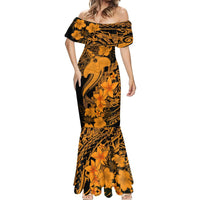 Aloha Hawaii Mermaid Dress Hammerhead Shark Tattoo Polynesian Summer - Gold LT9 - Polynesian Pride