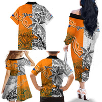 Personalised Fiji Australia Rugby Family Matching Off Shoulder Long Sleeve Dress and Hawaiian Shirt World Cup 2023 Polynesia Tapa Mixed Indigenous Aboriginal LT9 - Polynesian Pride