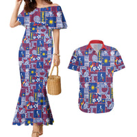 Filipino Maligayang Pasko Couples Matching Mermaid Dress and Hawaiian Shirt Pacific Patchwork Xmas Vibes - Polynesian Pride