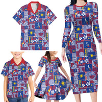 Filipino Maligayang Pasko Family Matching Long Sleeve Bodycon Dress and Hawaiian Shirt Pacific Patchwork Xmas Vibes LT9 - Polynesian Pride