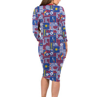 Filipino Maligayang Pasko Family Matching Long Sleeve Bodycon Dress and Hawaiian Shirt Pacific Patchwork Xmas Vibes LT9 - Polynesian Pride