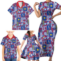 Filipino Maligayang Pasko Family Matching Short Sleeve Bodycon Dress and Hawaiian Shirt Pacific Patchwork Xmas Vibes LT9 - Polynesian Pride
