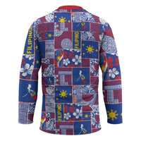 Filipino Maligayang Pasko Hockey Jersey Pacific Patchwork Xmas Vibes - Polynesian Pride