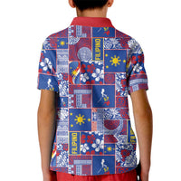 Filipino Maligayang Pasko Kid Polo Shirt Pacific Patchwork Xmas Vibes - Polynesian Pride