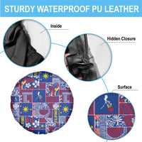 Filipino Maligayang Pasko Spare Tire Cover Pacific Patchwork Xmas Vibes - Polynesian Pride