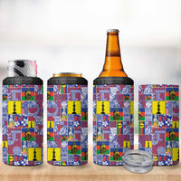 New Caledonia Joyeux Noel 4 in 1 Can Cooler Tumbler Pacific Patchwork Xmas Vibes - Polynesian Pride