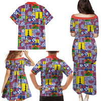 New Caledonia Joyeux Noel Family Matching Puletasi and Hawaiian Shirt Pacific Patchwork Xmas Vibes - Polynesian Pride