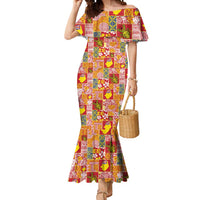 Niue Monuina e Kilisimasi Mermaid Dress Pacific Patchwork Xmas Vibes - Polynesian Pride