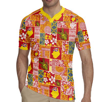Niue Monuina e Kilisimasi Rugby Jersey Pacific Patchwork Xmas Vibes - Polynesian Pride